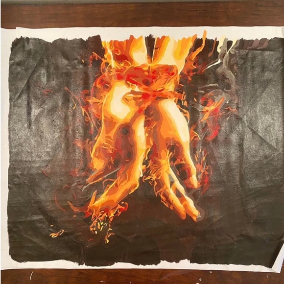 Unframed 16x20 Together We Rise, Together We Fall Acrylic Painting 2021 - Picture 2 of 3